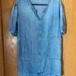 All Saints Sherri Denim Chambray Short Sleeve Pocket Shirt Dress Medium Photo 3