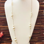 J.Crew  Faux Pearl & Gold Tone Chain Necklace Photo 0