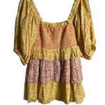 Love Shack Fancy Shaw Smocked Floral Print Mini Dress in Chateau Rose Size Small Photo 12