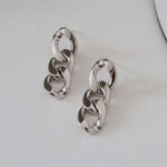 Thick hoop earrings thick chain earrings SILVER chain earrings Photo 2