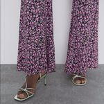 ZARA FLORAL PRINTED FLARED PANTS A-Line Hem PINK COLOR SIZE XS NWT Photo 12