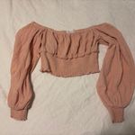 Lovers + Friends  Lilly Top pink Cropped long sleeve small Photo 2