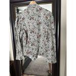 Peplum‎ Puff Sleeve Button Down Horse Shirt Size Large Brown Photo 6