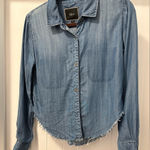 Rails  Dana Blue Denim Chambray Shirt Distressed Hem Size XS Photo 0