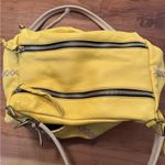 Oryany Womens Yellow & Tan Pebbled Leather Tote Shoulder Bag Multi Pockets Photo 2