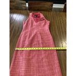 BCBGMAXAZRIA  BCBG sleeveless pink silk tweed flower v neck classic dress 8 Photo 3