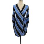 Diane Von Furstenberg Diane‎ von Furstenberg Wrap Dress Long Sleeve Woven Sussex Stripe Hydrangea 00 Photo 2
