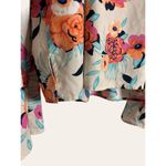 Yumi Kim Peony Wanderlust White Floral Long Bell Sleeve Tie Neck Top Size Small Photo 6