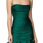 Nookie Cooper Ruched Ruffle Bodycon Mini Emerald Green Size XL NWT Photo 0