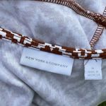 New York & Co dress M brown white sleeveless VNeck Size M Photo 3