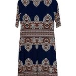 International concepts Black Boho Print Knee-length Shirt Dress Photo 1