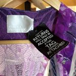 NWT Athena Procopiou 100% Silk Garden Print Kimono Cardigan Cover Up One Size Purple Size undefined Photo 6