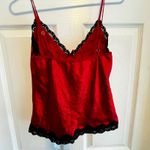 No Boundaries Red Black Lace Trim Cami Tank Top Women Size Small BabyDoll Witchy Vamp Photo 7
