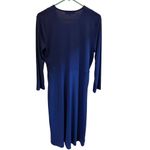 Jones New York Women's Blue Long Sleeve Midi Dress Size L V-Neck Casual/Formal Photo 5
