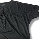 Banana Republic  Womens Henley T Shirt Top Oversized Short Sleeve Black Small Photo 6