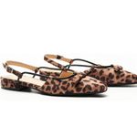 Caparros NWT C.Paravano Leopard Slingback Flats Bowknot Memory Foam Insole 38.5 Photo 3