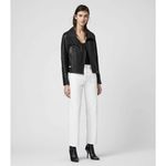AllSaints Bales Biker 100% Lamb Leather Jacket All Saints Moto Size UK 8 US 4 Black Photo 3