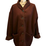 Diane Von Furstenberg  The Color Authority Fleece Coat Jacket Brown Size M/L Photo 0