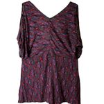 Free People  Vintage Y2K Butterfly Logo Deep Vee Open Shoulder Top Blouse Size XS Photo 5