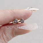Tiny Rose Gold Rainbow CZ Flat Back Earrings Pink Photo 4