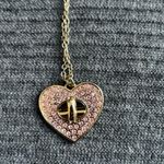 Coach Y2K  Crystal Pink Heart Gold Chain Necklace Photo 2