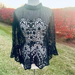 Bold Elements black lace top with long bell sleeves and back zipper Photo 6