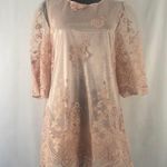 Simply Couture  Sz XL Peach Laced 3/4 Sleeve Tunic‎ Top Shirt Dress Lace Tops Photo 1