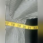 J.Crew  Funnel Neck Striped Shirt Size 6 Black White Shoulder Buttons Poplin Photo 7