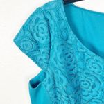 Adrianna Papell Cap Sleeves Front Back Lace Panel Exposed Back Zipper Dress 14 Photo 4