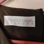 Dana Buchman  Dresses Size 4 Dark Olive Green Belt 100% Silk Career Midi Dress Photo 2