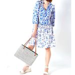 Tolani Collection Mae Geo Blue White Floral Knee Length Dress Size Large, NWT Photo 10