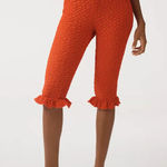 Anthropologie By  Red Popcorn Knit Capri Pants S Photo 0