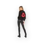 Lauren Moshi HTF: new  ᨎ Trishelle Bandana Lip Satin Bomber Jacket ᨎ Black Large Photo 13