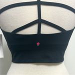Kira Grace Black Warrior Y Back Crop Top Sports Bra Scoop Neck Shelf Bra Medium Photo 4