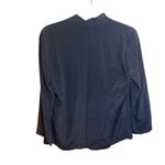 Elie Tahari Blue Silk Zip Front V-Neck Blouse Photo 1