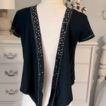Diva Black Cotton Wrap Tie Knot Cardigan Short Sleeve Womens fits S M L size L Photo 1