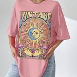 SheIn  Sun & Moon Graphic Drop Shoulder Tee Photo 4