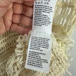 American Eagle XS Cream Crochet Knit Fringe Tank Top Boho Festival Coastal Photo 4