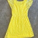 Roz & Ali Yellow Lace Mini Dress Size 10 Photo 5