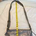 The Sak  Iris Metallic Silver Leather Crossbody Bag Purse Bird Floral Lining Photo 6