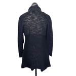 st. john's bay  Womens Open Cardigan Size Medium Black Ribbed High Low Knit NWT Photo 2