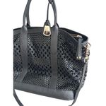 Cole Haan Braided Black Leather Satchel Crossbody Bag Photo 3