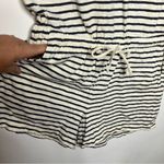 Lou & grey  striped short sleeve romper tie waist women’s size XS gray‎ & cream Photo 6