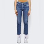 AGOLDE  Women's Riley High Rise Straight Jeans in Blue Silence, size 30 Photo 12