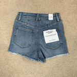 Good American NWT  Good Curve Shorts High Waist Raw Hem Blue Womens Size 0 Photo 3