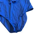 Becca  by Rebecca Virtue Blue One Piece Swimsuit Swim Wear Ruffle Size Medium Photo 3