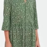 Tuckernuck  Royal Green Floral Print Button Front Mini Shirt Dress | M Photo 0