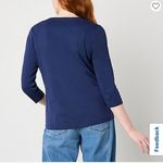 st. john's bay Lot Of 3 Knit T Shirt Womens Size Large V-Neck Navy Yell Red NWT Photo 1