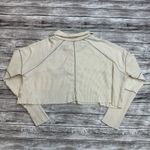 BDG Women Oversized Crop Collar Patchwork Henley Blouse M Med Medium Ivory Brown Photo 3