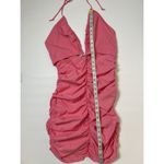 ZARA  Barbie Pink Ruched Cutout Halter Mini Dress Sz XL Women Photo 8